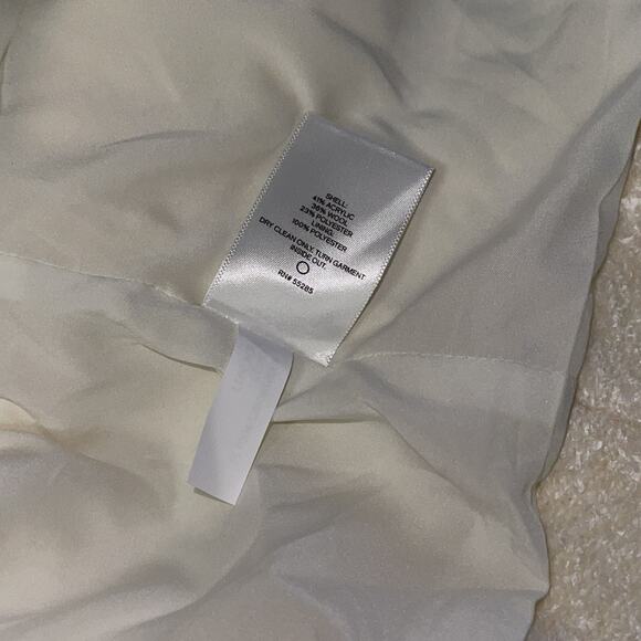 Express Wool-Blend Double Breasted Novelty Button Blazer in Ivory & Gold - Picture 17 of 17